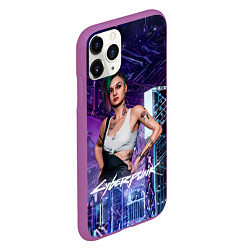 Чехол iPhone 11 Pro матовый Judy Cyberpunk2077 Джуди, цвет: 3D-фиолетовый — фото 2