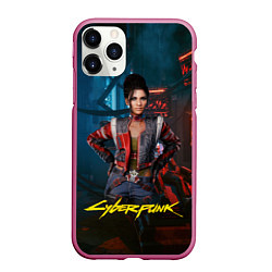 Чехол iPhone 11 Pro матовый Panam Cyberpunk2077 Панам, цвет: 3D-малиновый