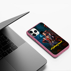 Чехол iPhone 11 Pro матовый Panam Cyberpunk2077 Панам, цвет: 3D-малиновый — фото 2