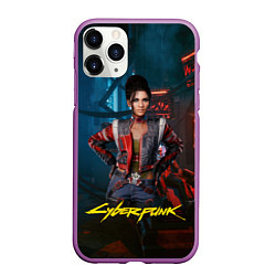 Чехол iPhone 11 Pro матовый Panam Cyberpunk2077 Панам, цвет: 3D-фиолетовый