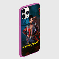 Чехол iPhone 11 Pro матовый Panam Cyberpunk2077 Панам, цвет: 3D-фиолетовый — фото 2