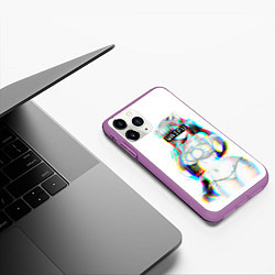 Чехол iPhone 11 Pro матовый Кошкодевочка Waifu, цвет: 3D-фиолетовый — фото 2