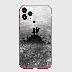 Чехол iPhone 11 Pro матовый Бэнкси Дети Любовь Banksy, цвет: 3D-малиновый