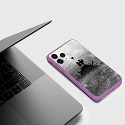 Чехол iPhone 11 Pro матовый Бэнкси Дети Любовь Banksy, цвет: 3D-фиолетовый — фото 2