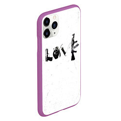 Чехол iPhone 11 Pro матовый Banksy Бэнкси LOVE, цвет: 3D-фиолетовый — фото 2