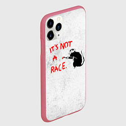 Чехол iPhone 11 Pro матовый Banksy - крыса надпись, цвет: 3D-малиновый — фото 2