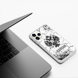 Чехол iPhone 11 Pro матовый RUSSIAN EMPIRE - ГЕРБ Краска, цвет: 3D-белый — фото 2