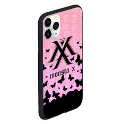 Чехол iPhone 11 Pro матовый MONSTA X БАБОЧКИ, цвет: 3D-черный — фото 2