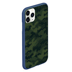 Чехол iPhone 11 Pro матовый Абстрактный геометрический зеленый камуфляж, цвет: 3D-тёмно-синий — фото 2