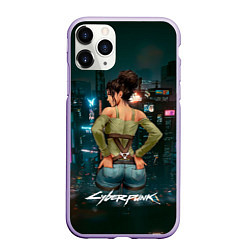 Чехол iPhone 11 Pro матовый Panam Панам Cyberpunk2077, цвет: 3D-светло-сиреневый