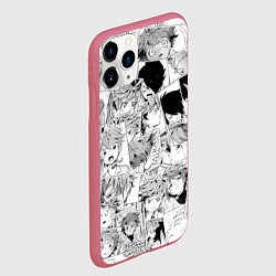 Чехол iPhone 11 Pro матовый Обещанный Неверленд pattern, цвет: 3D-малиновый — фото 2