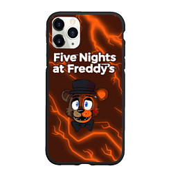 Чехол iPhone 11 Pro матовый FNAF - ФРЕДДИ - Молнии, цвет: 3D-черный