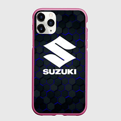 Чехол iPhone 11 Pro матовый SUZUKI 3D плиты, цвет: 3D-малиновый