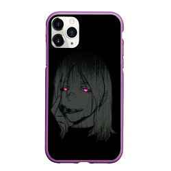 Чехол iPhone 11 Pro матовый Девушка с неоновыми глазами