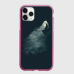 Чехол iPhone 11 Pro матовый Душа природы - волк, цвет: 3D-малиновый