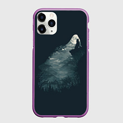 Чехол iPhone 11 Pro матовый Душа природы - волк, цвет: 3D-фиолетовый