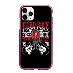 Чехол iPhone 11 Pro матовый HARD ROCK FESTIVAL, цвет: 3D-малиновый