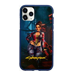 Чехол iPhone 11 Pro матовый Panam sexy cyberpunk2077 18, цвет: 3D-тёмно-синий