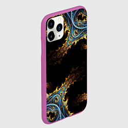 Чехол iPhone 11 Pro матовый Огненные фракталы 3d, цвет: 3D-фиолетовый — фото 2