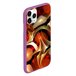 Чехол iPhone 11 Pro матовый Абстрактные цифровые спирали, цвет: 3D-фиолетовый — фото 2