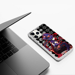 Чехол iPhone 11 Pro матовый Мона и стихии Геншин Импакт, цвет: 3D-белый — фото 2