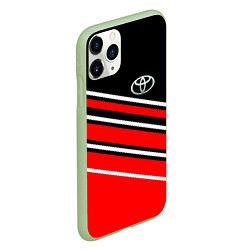 Чехол iPhone 11 Pro матовый Toyot полосы, цвет: 3D-салатовый — фото 2