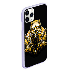 Чехол iPhone 11 Pro матовый Кибер Самурай Киберпанк, цвет: 3D-светло-сиреневый — фото 2