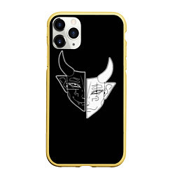 Чехол iPhone 11 Pro матовый Маска Инь Янь