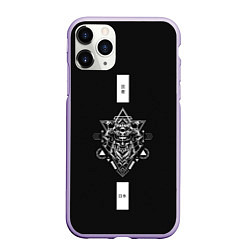 Чехол iPhone 11 Pro матовый Серебряный самурай, цвет: 3D-светло-сиреневый