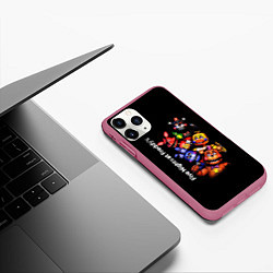 Чехол iPhone 11 Pro матовый Five Nights at Freddys - FNAF - персонажи игры, цвет: 3D-малиновый — фото 2