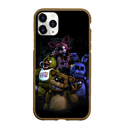 Чехол iPhone 11 Pro матовый Five Nights at Freddys - FNAF персонажи игры, цвет: 3D-коричневый