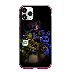 Чехол iPhone 11 Pro матовый Five Nights at Freddys - FNAF персонажи игры
