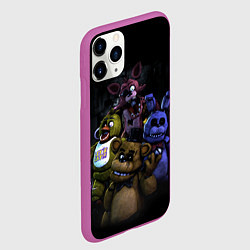 Чехол iPhone 11 Pro матовый Five Nights at Freddys - FNAF персонажи игры, цвет: 3D-фиолетовый — фото 2