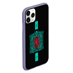 Чехол iPhone 11 Pro матовый Красный Демон с Свитком, цвет: 3D-серый — фото 2