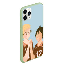 Чехол iPhone 11 Pro матовый Кэй и Тадаши, цвет: 3D-салатовый — фото 2
