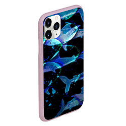 Чехол iPhone 11 Pro матовый На дне морском Акулы, цвет: 3D-розовый — фото 2