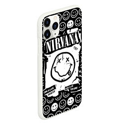 Чехол iPhone 11 Pro матовый NIRVANA символика, цвет: 3D-белый — фото 2