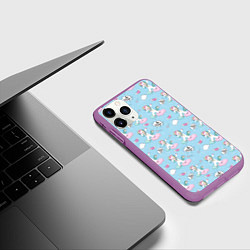 Чехол iPhone 11 Pro матовый Dab Единороги, цвет: 3D-фиолетовый — фото 2