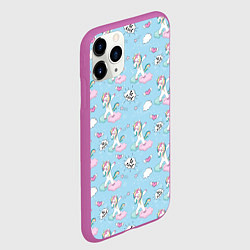 Чехол iPhone 11 Pro матовый Dab Единороги, цвет: 3D-фиолетовый — фото 2