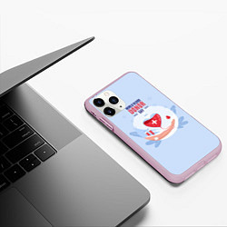Чехол iPhone 11 Pro матовый Помощь, цвет: 3D-розовый — фото 2