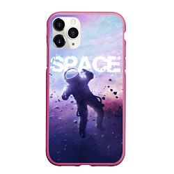 Чехол iPhone 11 Pro матовый Space walk, цвет: 3D-малиновый