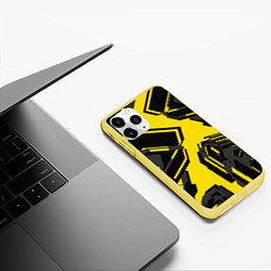 Чехол iPhone 11 Pro матовый Абстракция Город, цвет: 3D-желтый — фото 2