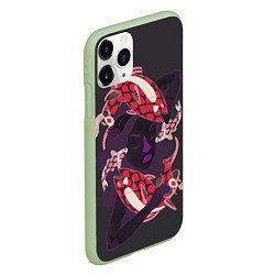 Чехол iPhone 11 Pro матовый Девушка карп-кои и киты, цвет: 3D-салатовый — фото 2