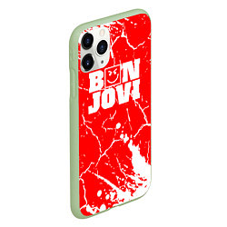 Чехол iPhone 11 Pro матовый Bon jovi Трещины, цвет: 3D-салатовый — фото 2