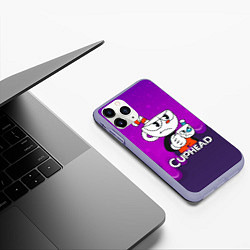 Чехол iPhone 11 Pro матовый Недовольная чашечка cuphead, цвет: 3D-светло-сиреневый — фото 2