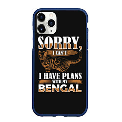 Чехол iPhone 11 Pro матовый Бенгальская Кошка Bengal Cat, цвет: 3D-тёмно-синий