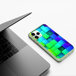 Чехол iPhone 11 Pro матовый Color geometrics pattern Vanguard, цвет: 3D-салатовый — фото 2