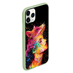 Чехол iPhone 11 Pro матовый Девушка -лиса, цвет: 3D-салатовый — фото 2