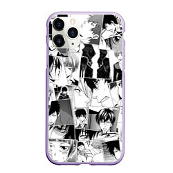 Чехол iPhone 11 Pro матовый Psycho Pass pattern, цвет: 3D-светло-сиреневый