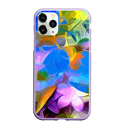 Чехол iPhone 11 Pro матовый Цветочный узор Summer, цвет: 3D-светло-сиреневый